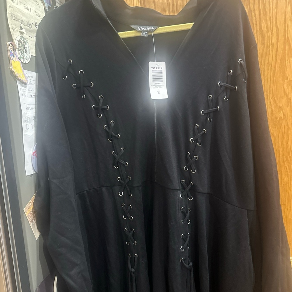 Torrid “Nightfall” Black Lace-Up Dress